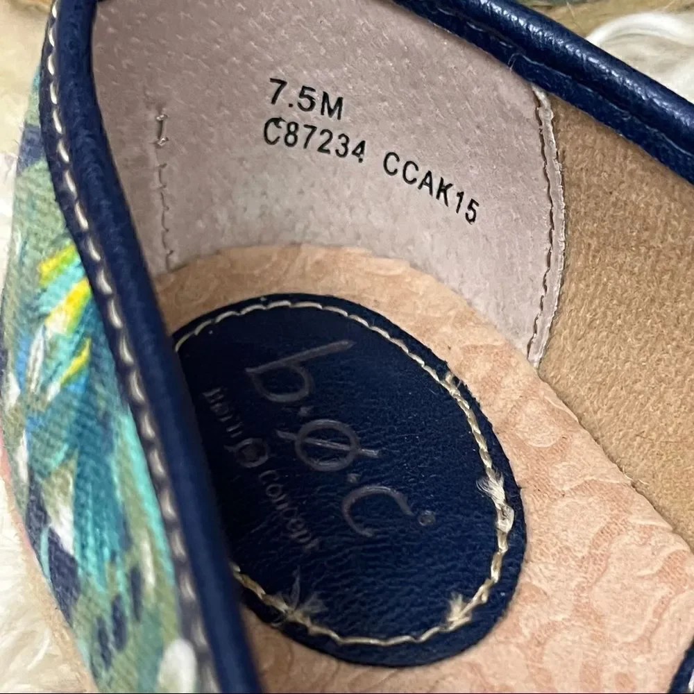 B.o.c Tropical Floral Espadrille Flat Canvas Loafer 7.5